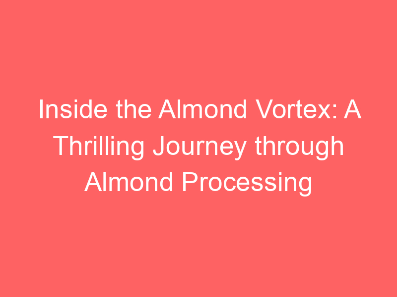 Inside the Almond Vortex: A Thrilling Journey through Almond Processing